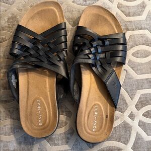 Easy Spirit Black Woven Sandals